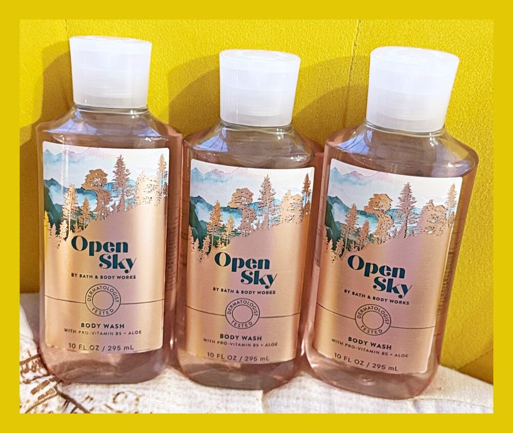 Bath & Body Works Open Sky 10 fl oz Shower Gel Body Wash with Aloe B5 x3